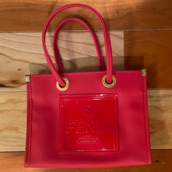 Fendi Red Plastic Micro / Mini Top Handle Bag - Picture 1 of 8